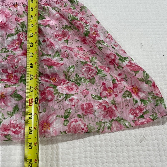 Blu Pepper Pink Floral Dress Cottagecore Lace Trim Feminine Romantic Summer M - Picture 5 of 10